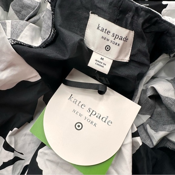 Kate Spade X Target Rose Poplin Black/White Long Sleeve Mini Dress Medium NEW - Picture 4 of 7